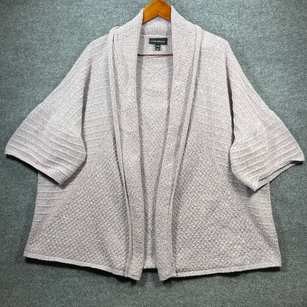Lane Bryant Open Front Terry Sweater Women's Plus 22/28 Light Blue Casual
